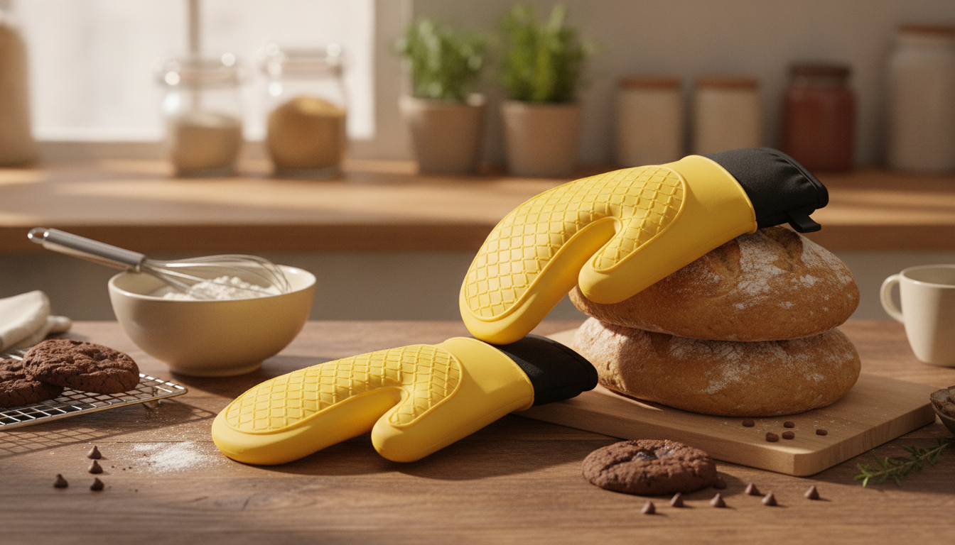 Insulated Silicone Oven Gloves for Heat-Safe Grip