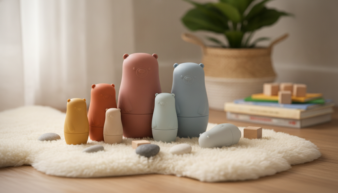 Silicone Bear Nesting Dolls for Calm, Screen-Free Play